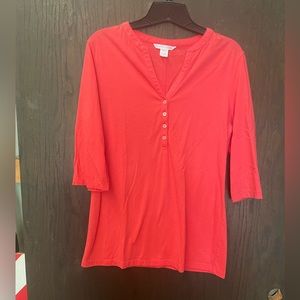 Coral Pink Victoria secret Henley top size large mid sleeve